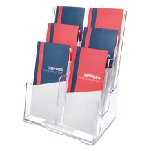 6-Compartment DocuHolder, Leaflet Size, 9.63w x 6.25d x 12.63h, Clear1