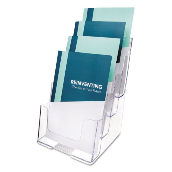 4-Compartment DocuHolder, Booklet Size, 6.88w x 6.25d x 10h, Clear1