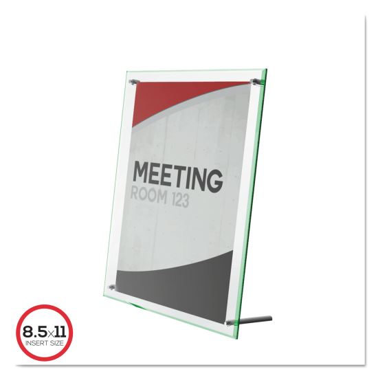 Superior Image Beveled Edge Sign Holder, Letter Insert, Clear/Green-Tinted Edges1