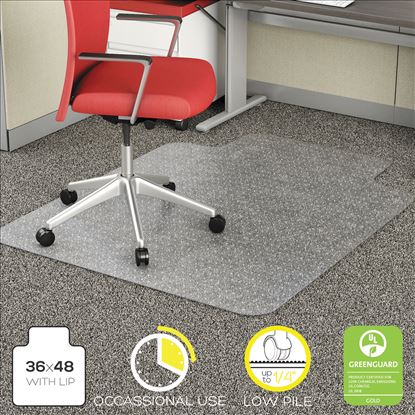 EconoMat Occasional Use Chair Mat, Low Pile Carpet, Roll, 36 x 48, Lipped, Clear1
