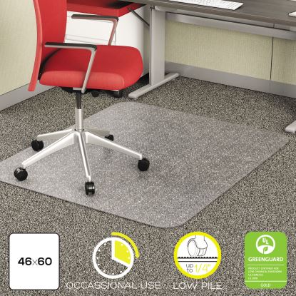 EconoMat Occasional Use Chair Mat, Low Pile Carpet, Flat, 46 x 60, Rectangle, Clear1