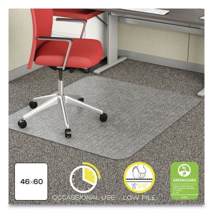 EconoMat Occasional Use Chair Mat, Low Pile Carpet, Roll, 46 x 60, Rectangle, Clear1