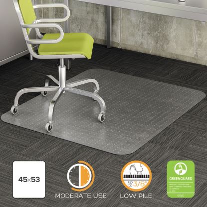 DuraMat Moderate Use Chair Mat for Low Pile Carpet, 36 x 48, Rectangular, Clear1