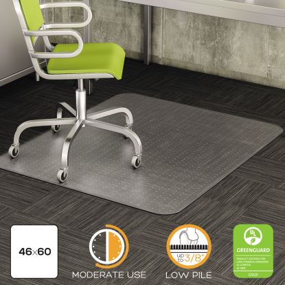 DuraMat Moderate Use Chair Mat, Low Pile Carpet, Flat, 46 x 60, Rectangle, Clear1