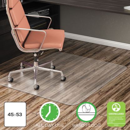 EconoMat All Day Use Chair Mat for Hard Floors, 45 x 53, Clear1
