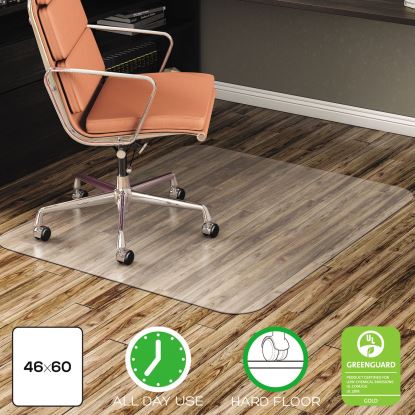 EconoMat All Day Use Chair Mat for Hard Floors, 46 x 60, Rectangular, Clear1