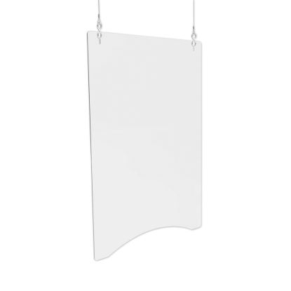 Hanging Barrier, 23.75" x 35.75", Acrylic, Clear, 2/Carton1