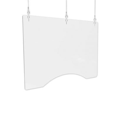 Hanging Barrier, 35.75" x 24", Acrylic, Clear, 2/Carton1
