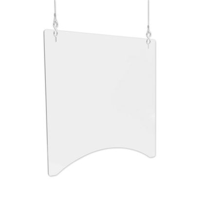 Hanging Barrier, 23.75" x 23.75", Polycarbonate, Clear, 2/Carton1