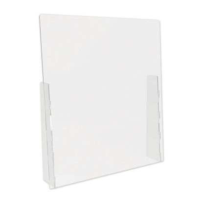 Counter Top Barrier with Full Shield, 31.75" x 6" x 36", Acrylic, Clear, 2/Carton1