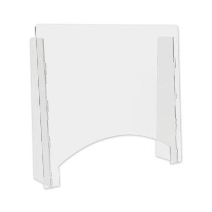 Counter Top Barrier with Pass Thru, 27" x 6" x 23.75", Polycarbonate, Clear, 2/Carton1
