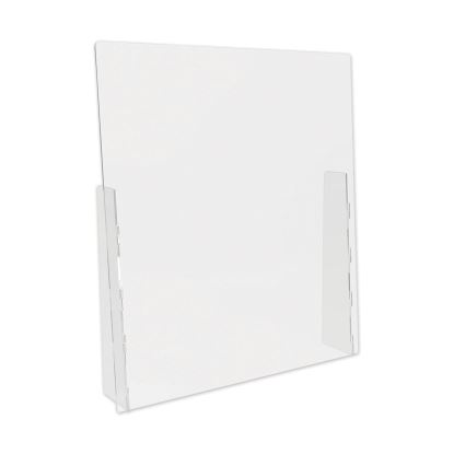 Counter Top Barrier with Full Shield, 31.75" x 6" x 36", Polycarbonate, Clear, 2/Carton1