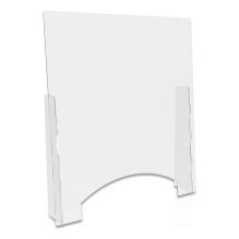 Counter Top Barrier with Pass Thru, 31.75" x 6" x 36", Polycarbonate, Clear, 2/Carton1