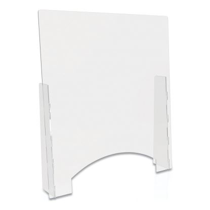 Counter Top Barrier with Pass Thru, 31.75" x 6" x 36", Polycarbonate, Clear, 2/Carton1