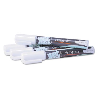 Wet Erase Markers, Medium Chisel Tip, White, 4/Pack1