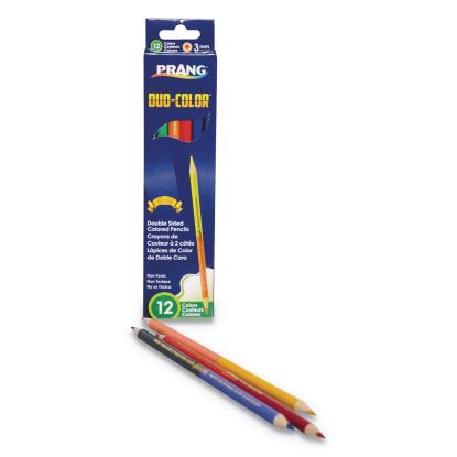Duo-Color Colored Pencil Sets, 3 mm, Assorted Lead/Barrel Colors, 6/Pack1