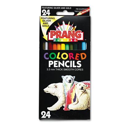 Colored Pencil Sets, 3.3 mm, 2B (#1), Assorted Lead/Barrel Colors, 24/Pack1