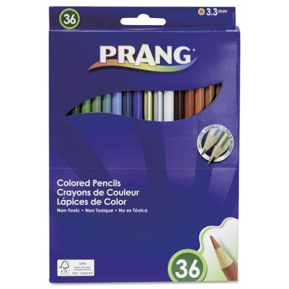 Colored Pencil Sets, 3.3 mm, 2B (#1), Assorted Lead/Barrel Colors, 36/Pack1