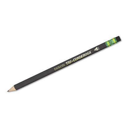 Tri-Conderoga Pencil with Microban Protection, HB (#2), Black Lead, Black Barrel, Dozen1