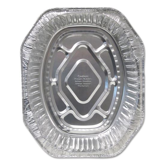 Aluminum Roaster Pans, Extra-Large Oval, 230 oz, 18.5 x 14 x 3.38, Silver, 100/Carton1