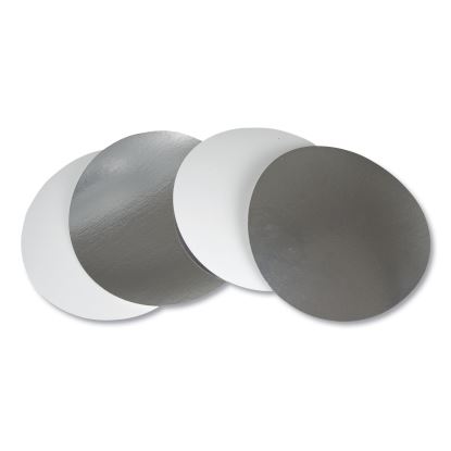 Flat Board Lids for 8" Round Containers, Silver, 500 /Carton1