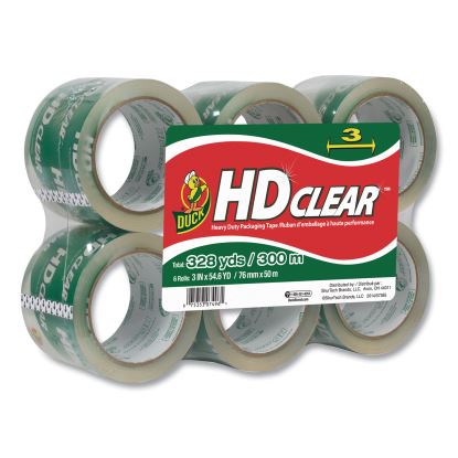 Heavy-Duty Carton Packaging Tape, 3" Core, 3" x 54.6 yds, Clear, 6/Pack1