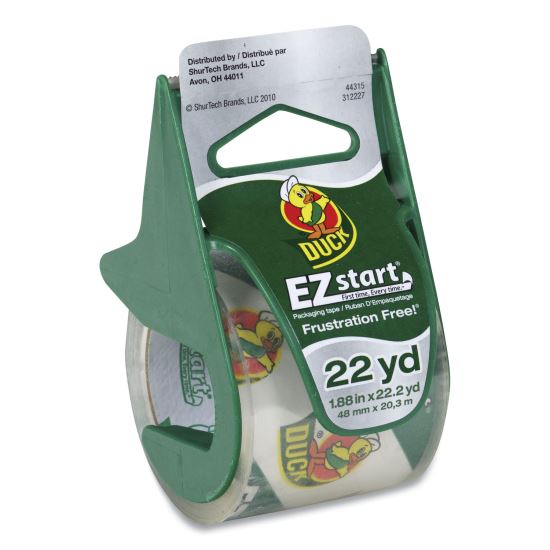 EZ Start Premium Packaging Tape with Dispenser, 1.5" Core, 1.88" x 22.2 yds, Clear1
