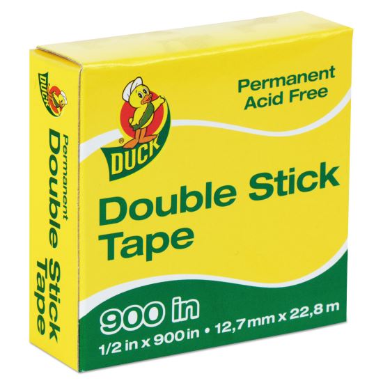 Permanent Double-Stick Tape, 1" Core, 0.5" x 75 ft, Clear1