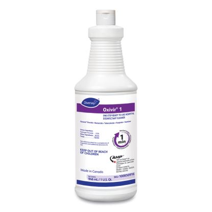 Oxivir 1 RTU Disinfectant Cleaner, 32 oz Spray Bottle, 12/Carton1