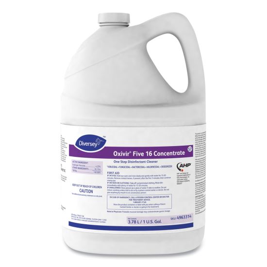 Five 16 One-Step Disinfectant Cleaner, 1 gal Bottle, 4/Carton1