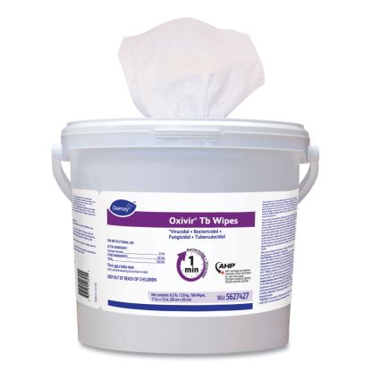 Oxivir TB Disinfectant Wipes, 11 x 12, White, 160/Bucket, 4 Bucket/Carton1