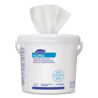 Easywipe Disposable Wiping Refill, 8.63 x 24.88, White, 125/Bucket, 6/Carton1