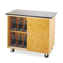 Mobile Storage Cabinet, 36w x 24d x 36h, Black/Oak1