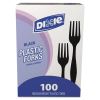 Plastic Cutlery, Heavy Mediumweight Forks, Black, 100/Box2