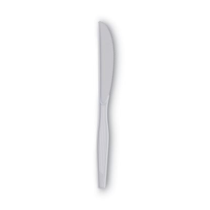 Plastic Cutlery, Heavy Mediumweight Knives, White, 1,000/Carton1