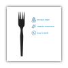 SmartStock Plastic Cutlery Refill, Forks, 6.5", Series-O Mediumweight, Black, 40/Pack, 24 Packs/Carton2