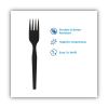 SmartStock Plastic Cutlery Refill, Forks, 6", Series-O Heavyweight, Black, 40/Pack, 24 Packs/Carton2