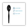 SmartStock Plastic Cutlery Refill, Spoons, 6", Series-O Mediumweight, Black, 40/Pack, 24 Packs/Carton2