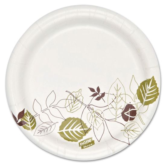 Pathways Soak Proof Shield Heavyweight Paper Plates, 5.88" dia, Green/Burgundy, 250 Pack, 4 Packs/Carton1