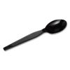 Plastic Cutlery, Heavyweight Teaspoons, Black, 1,000/Carton2