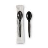 Individually Wrapped Heavyweight Teaspoons, Polystyrene, Black 1,000/Carton2