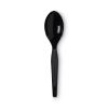 Plastic Cutlery, Heavy Mediumweight Teaspoons, Black, 1,000/Carton1