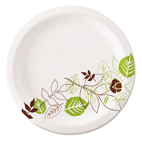 Pathways Soak-Proof Shield Mediumweight Paper Plates, 6.88" dia, Green/Burgundy, 125/Pack, 8 Packs/Carton1