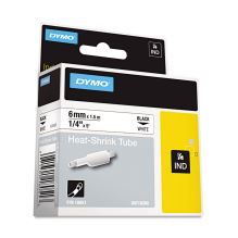 Rhino Heat Shrink Tubes Industrial Label Tape, 0.25" x 5 ft, White/Black Print1