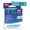 D1 High-Performance Polyester Removable Label Tape, 0.5" x 23 ft, Black on Green2