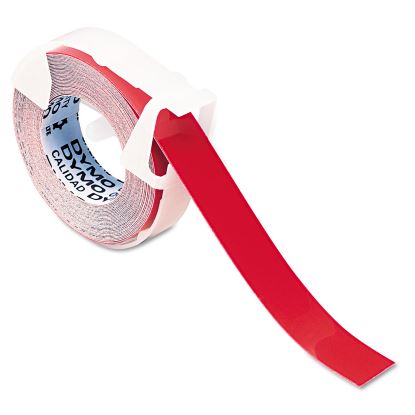 Self-Adhesive Glossy Labeling Tape for Embossers, 0.37" x 12 ft Roll, Red1