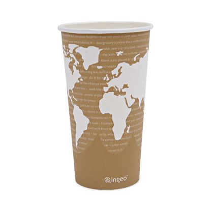 World Art Renewable and Compostable Hot Cups, 20 oz, 50/Pack, 20 Packs/Carton1