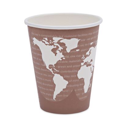 World Art Renewable and Compostable Hot Cups, 8 oz, Plum, 50/Pack1