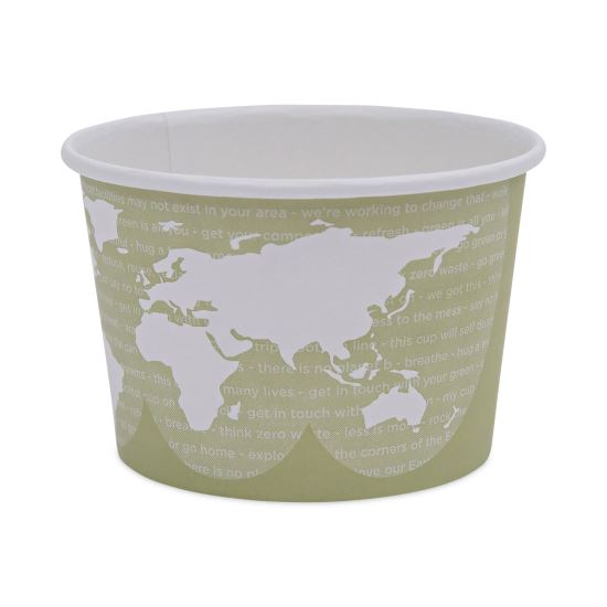 World Art Renewable and Compostable Food Container, 16 oz, 4.05" Diameter x 3"h, Seafoam, 25/Pack, 20 Packs/Carton1