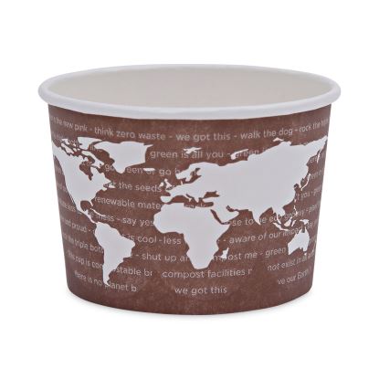 World Art Renewable and Compostable Food Container, 8 oz, 3.04" Diameter x 2.38"h, Brown, 50/Pack, 20 Packs/Carton1